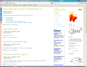 Az AZso.hu az új safari böngészőben